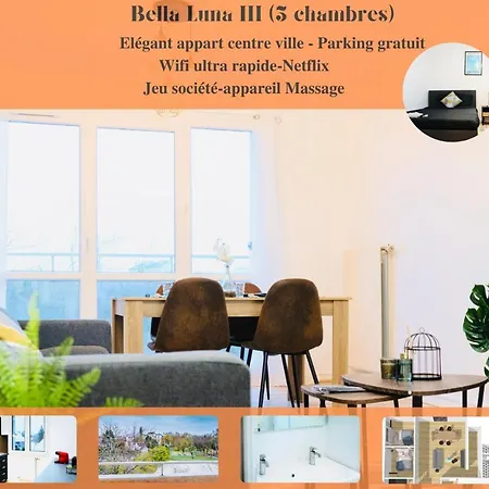 Bella Luna Iii - Elégant Centre - Parking Gratuit - Wifi Ultra Rapide-appareil Massage-netflix-jeu Société